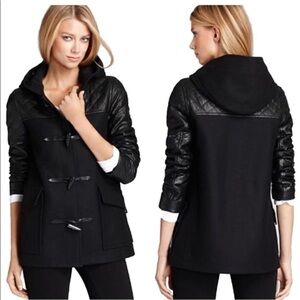 THEORY Marimba Wool Lamb Leather Coat M